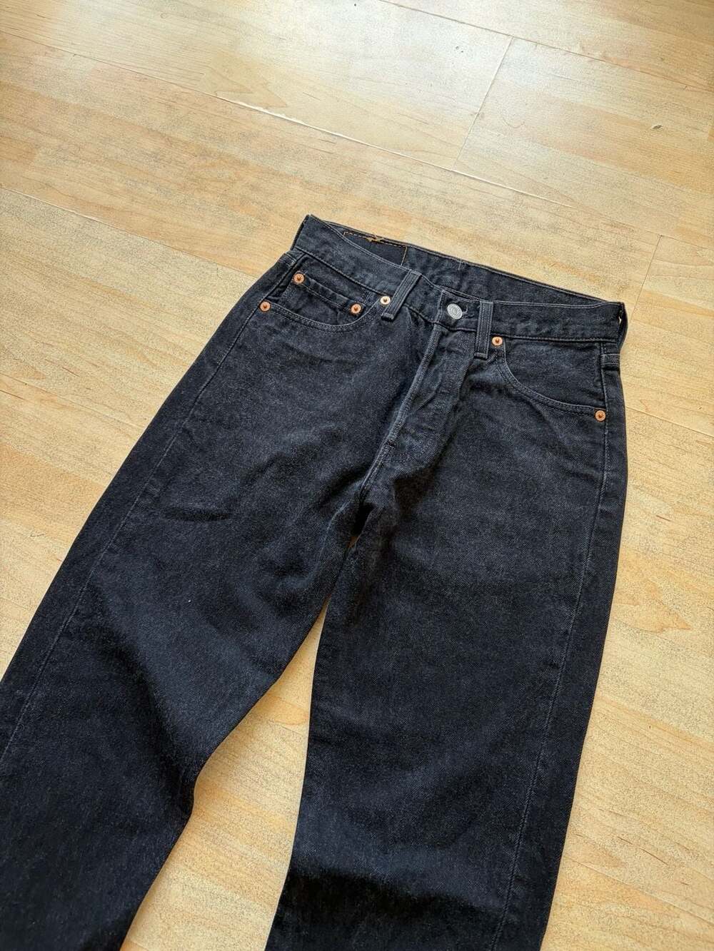 Levi's 501 xx 90s made in USA Straight Leg Jeans Size W27 L32 Black Denim - Picture 3 of 8